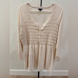 Torrid Cream Babydoll Top – Size 2 (2X)